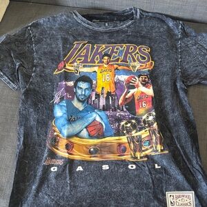 Mitchell & Ness Lakers Graphic Tee - Black and Blue